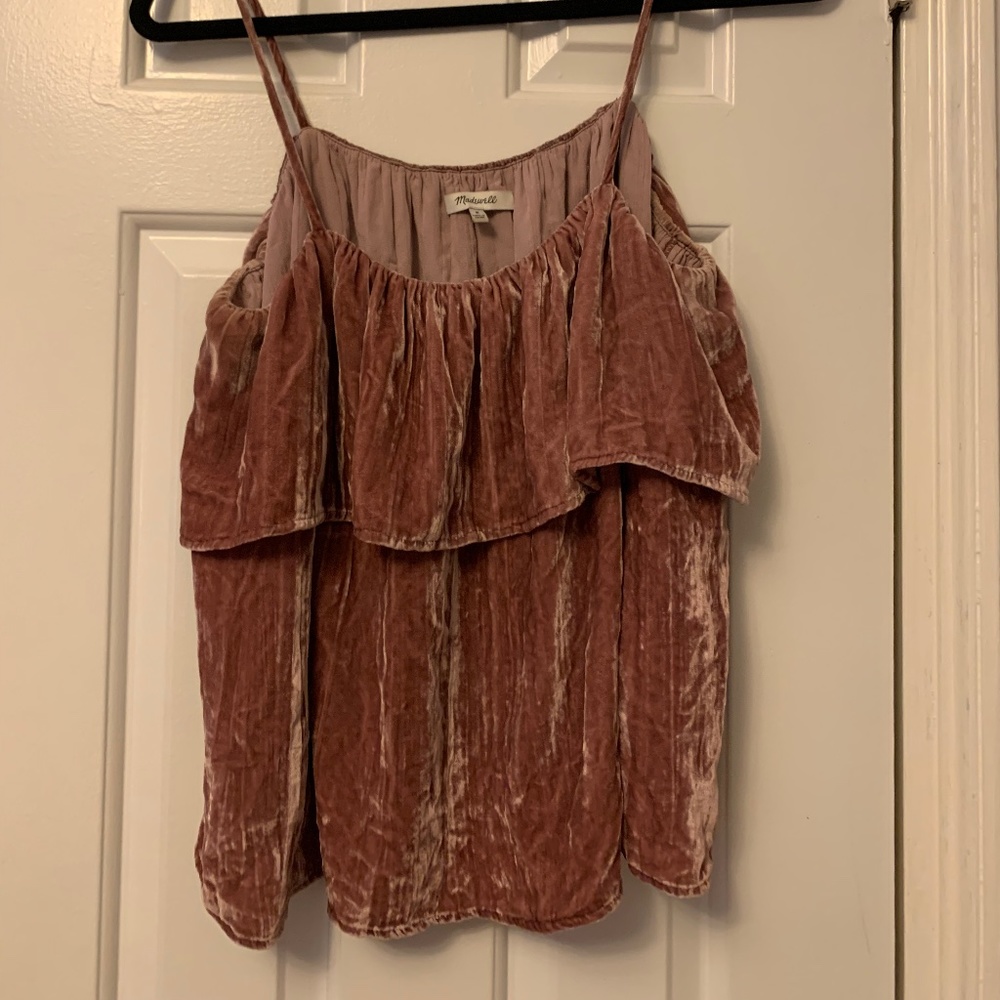 Madewell crushed velvet top